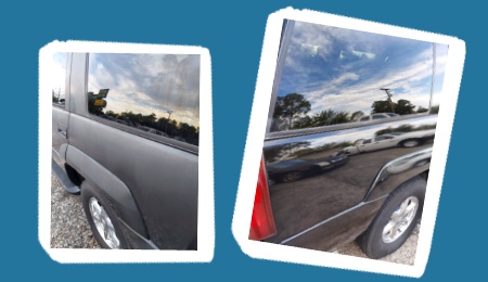 Before and after a light sanding and buffing.