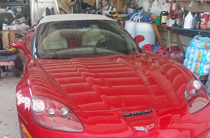 A Corvette that needed a waxing before a night out.